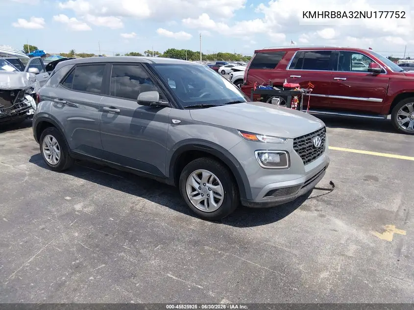 2022 Hyundai Venue Se VIN: KMHRB8A32NU177752 Lot: 45525925