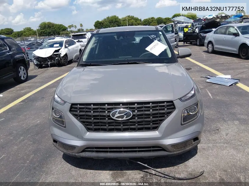 2022 Hyundai Venue Se VIN: KMHRB8A32NU177752 Lot: 45525925