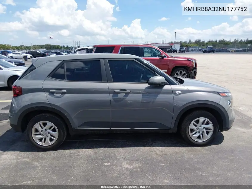 2022 Hyundai Venue Se VIN: KMHRB8A32NU177752 Lot: 45525925
