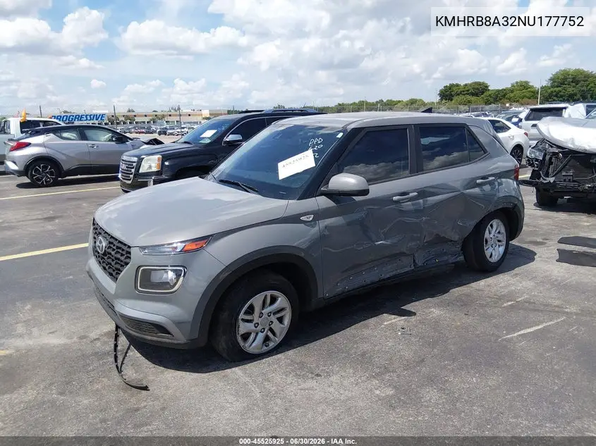 2022 Hyundai Venue Se VIN: KMHRB8A32NU177752 Lot: 45525925
