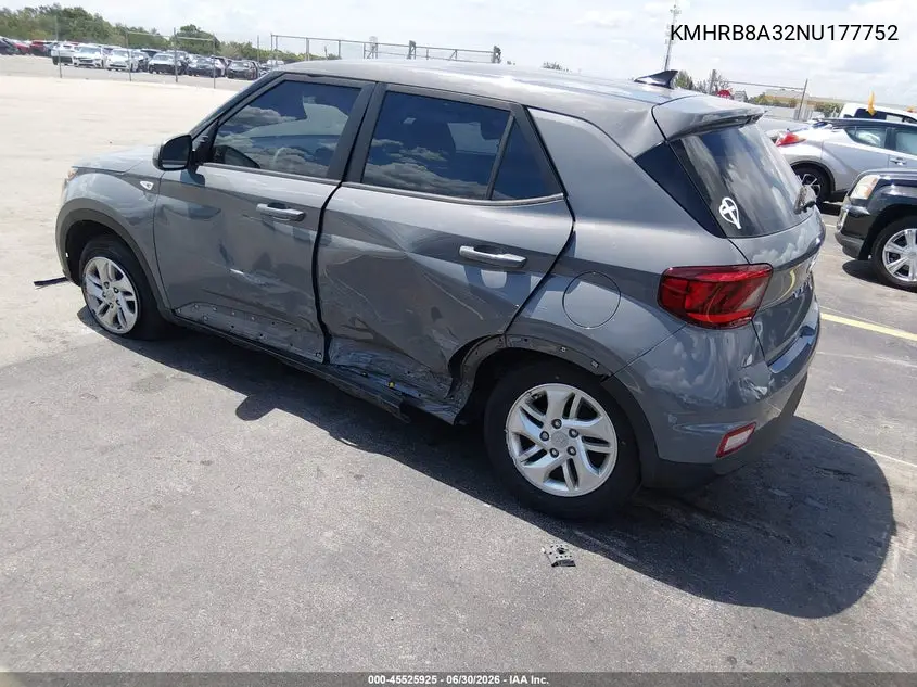 2022 Hyundai Venue Se VIN: KMHRB8A32NU177752 Lot: 45525925