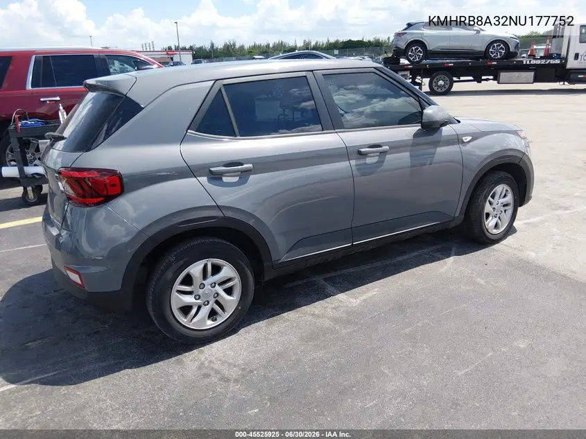 2022 Hyundai Venue Se VIN: KMHRB8A32NU177752 Lot: 45525925