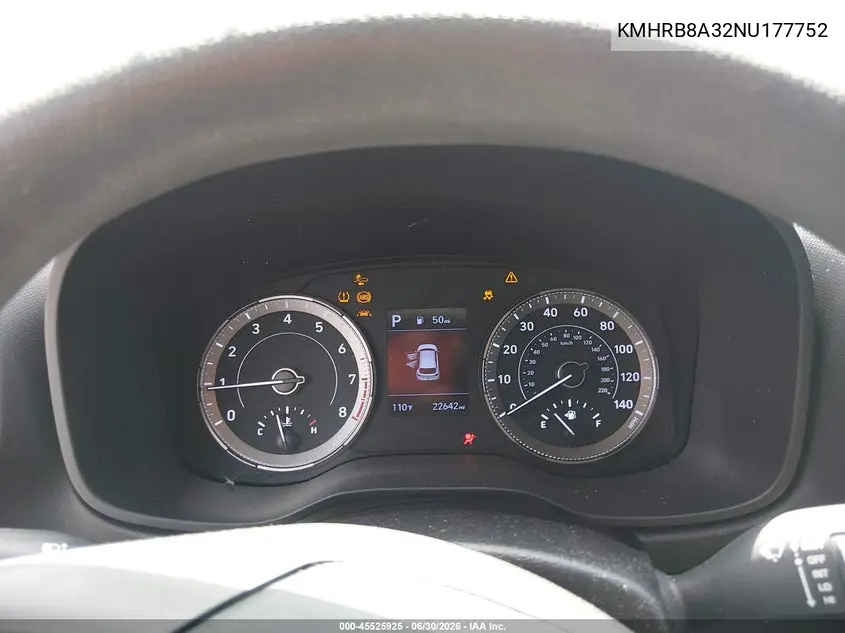 2022 Hyundai Venue Se VIN: KMHRB8A32NU177752 Lot: 45525925