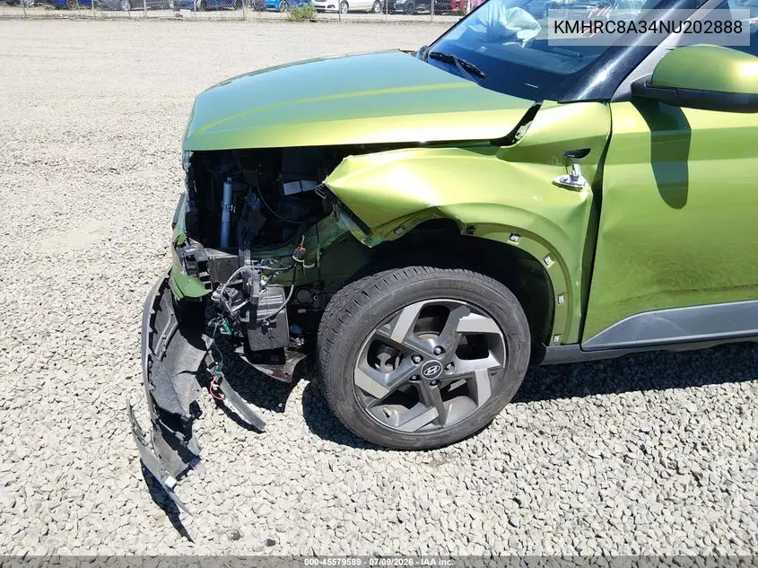 2022 Hyundai Venue Sel VIN: KMHRC8A34NU202888 Lot: 45579589