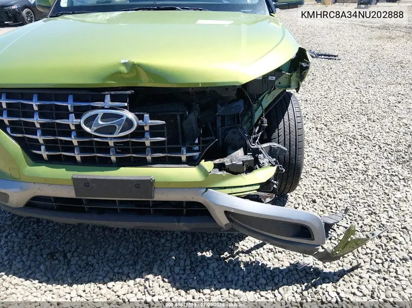2022 Hyundai Venue Sel VIN: KMHRC8A34NU202888 Lot: 45579589