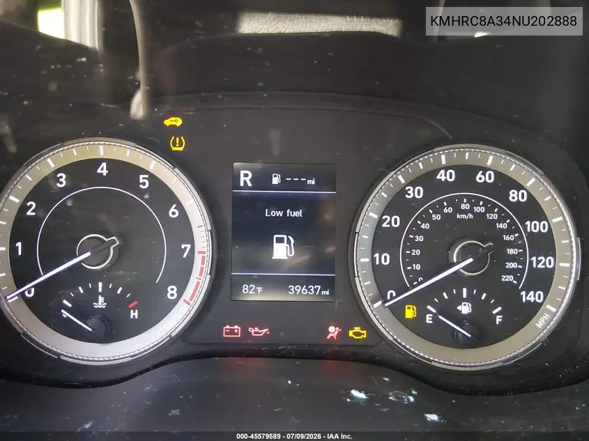 2022 Hyundai Venue Sel VIN: KMHRC8A34NU202888 Lot: 45579589