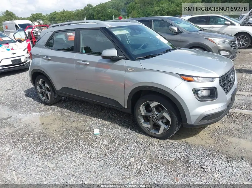 2022 Hyundai Venue Sel VIN: KMHRC8A38NU169278 Lot: 45657765