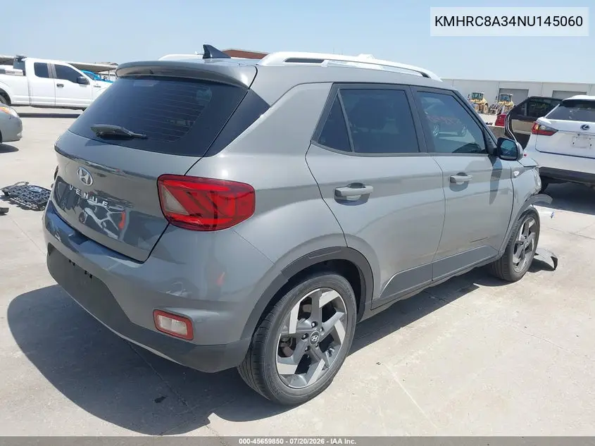 2022 Hyundai Venue Sel VIN: KMHRC8A34NU145060 Lot: 45659850