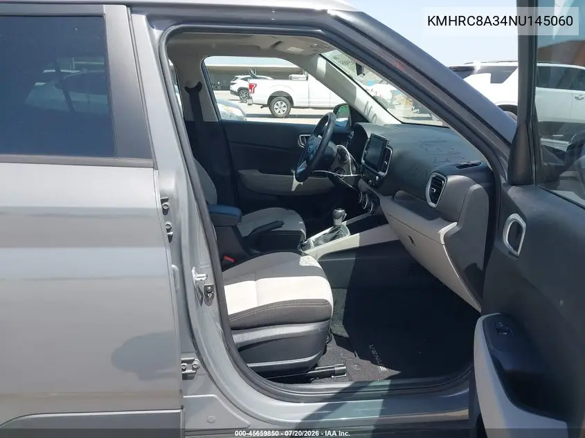 2022 Hyundai Venue Sel VIN: KMHRC8A34NU145060 Lot: 45659850