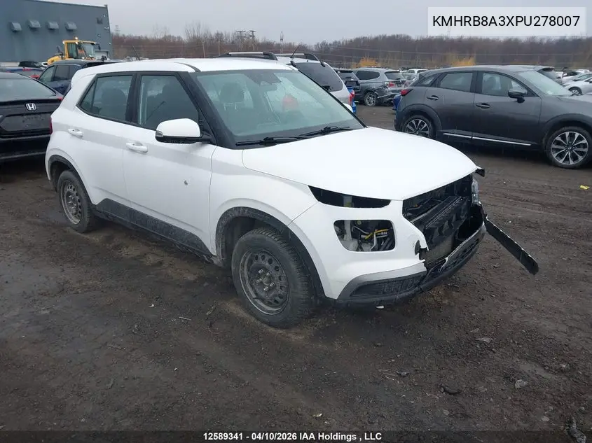 2023 Hyundai Venue Essential VIN: KMHRB8A3XPU278007 Lot: 12589341