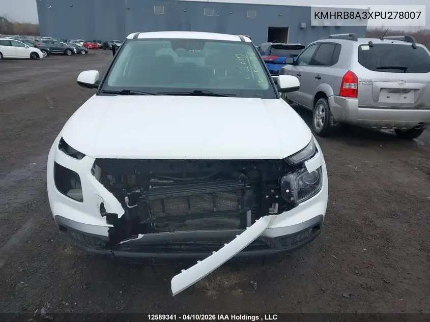 2023 Hyundai Venue Essential VIN: KMHRB8A3XPU278007 Lot: 12589341
