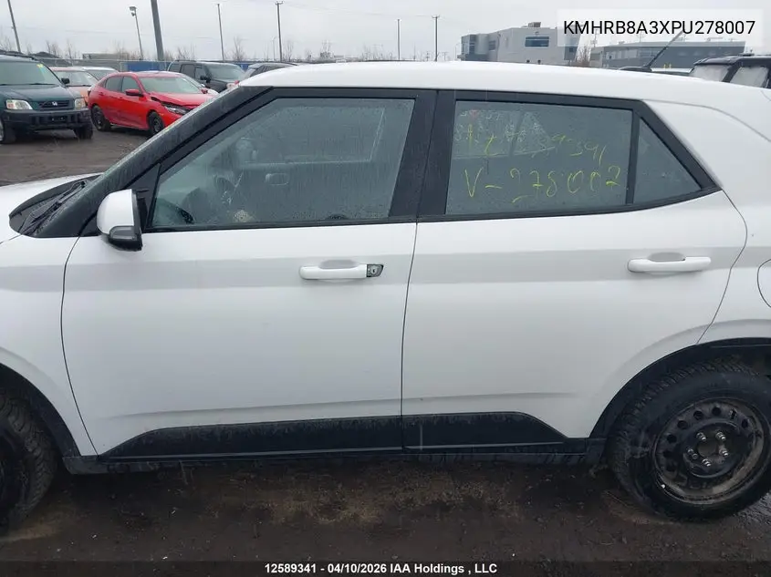 2023 Hyundai Venue Essential VIN: KMHRB8A3XPU278007 Lot: 12589341