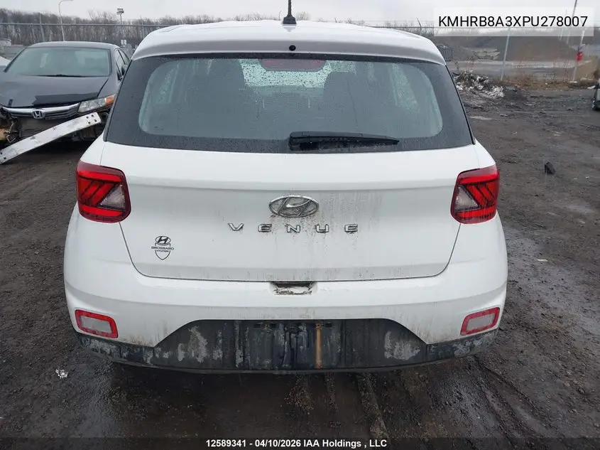2023 Hyundai Venue Essential VIN: KMHRB8A3XPU278007 Lot: 12589341