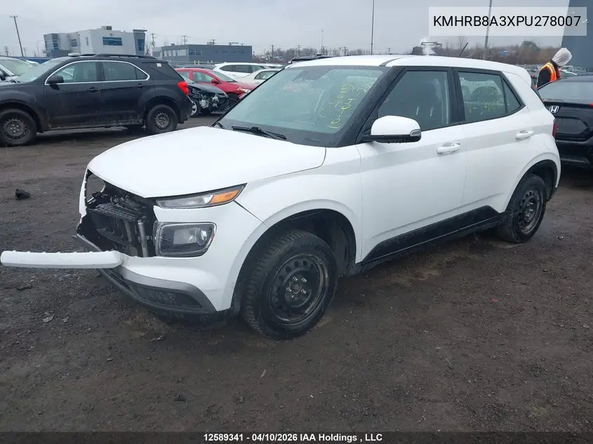 2023 Hyundai Venue Essential VIN: KMHRB8A3XPU278007 Lot: 12589341