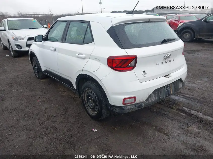 2023 Hyundai Venue Essential VIN: KMHRB8A3XPU278007 Lot: 12589341