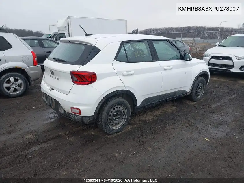 2023 Hyundai Venue Essential VIN: KMHRB8A3XPU278007 Lot: 12589341