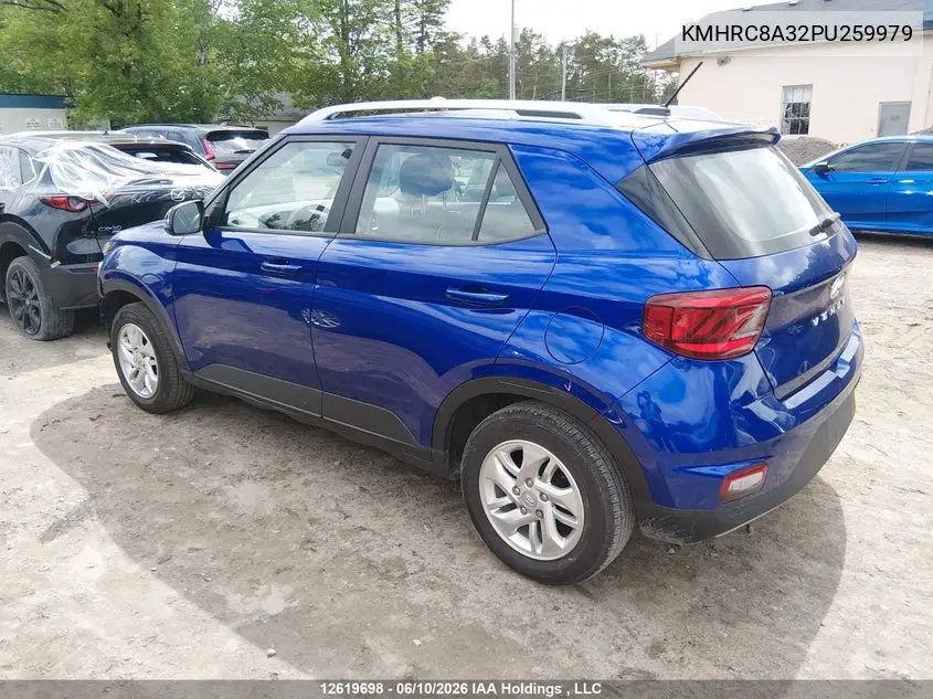 2023 Hyundai Venue Preferred VIN: KMHRC8A32PU259979 Lot: 12619698