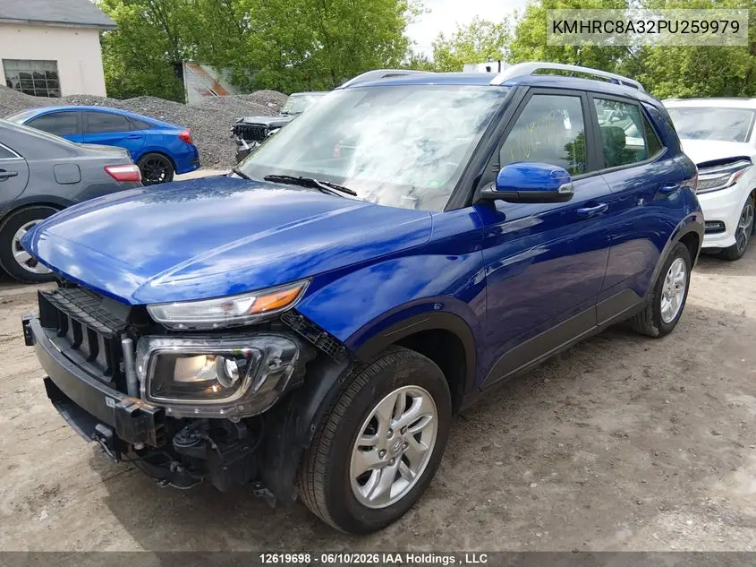 2023 Hyundai Venue Preferred VIN: KMHRC8A32PU259979 Lot: 12619698