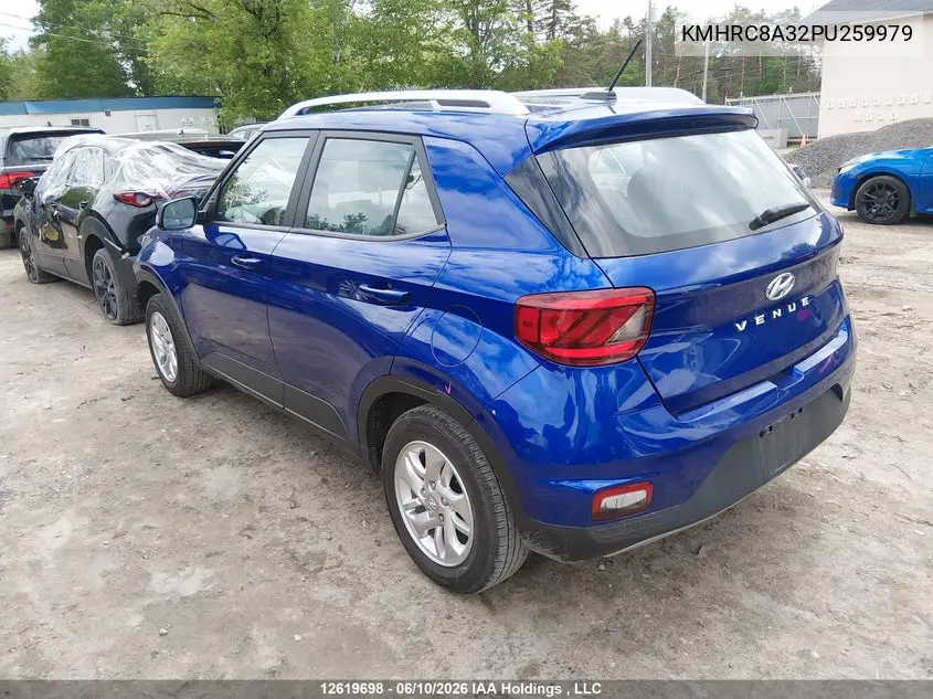 2023 Hyundai Venue Preferred VIN: KMHRC8A32PU259979 Lot: 12619698
