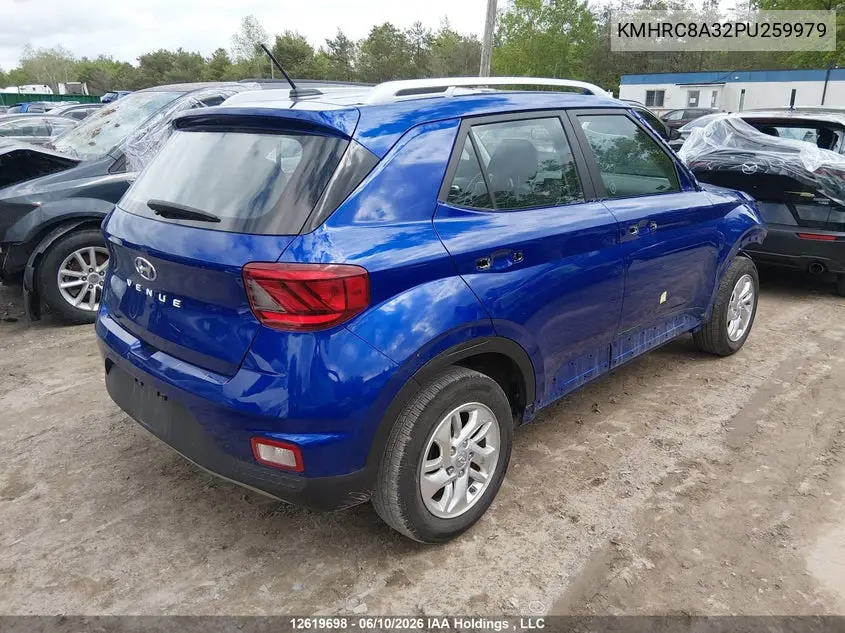 2023 Hyundai Venue Preferred VIN: KMHRC8A32PU259979 Lot: 12619698