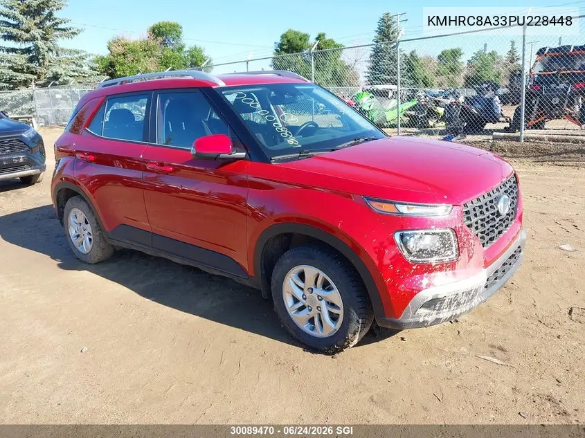 2023 Hyundai Venue Sel/Limited VIN: KMHRC8A33PU228448 Lot: 30089470