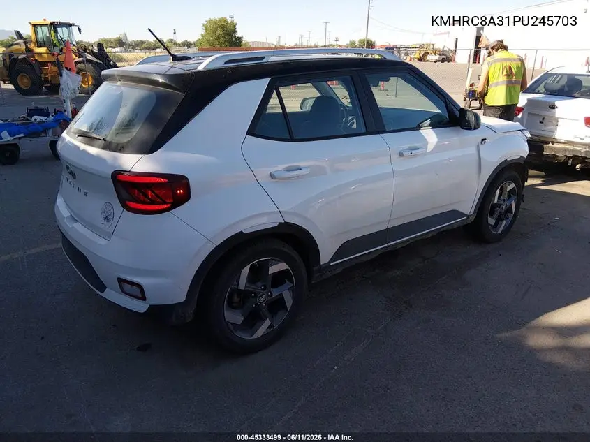 2023 Hyundai Venue Limited VIN: KMHRC8A31PU245703 Lot: 45333499