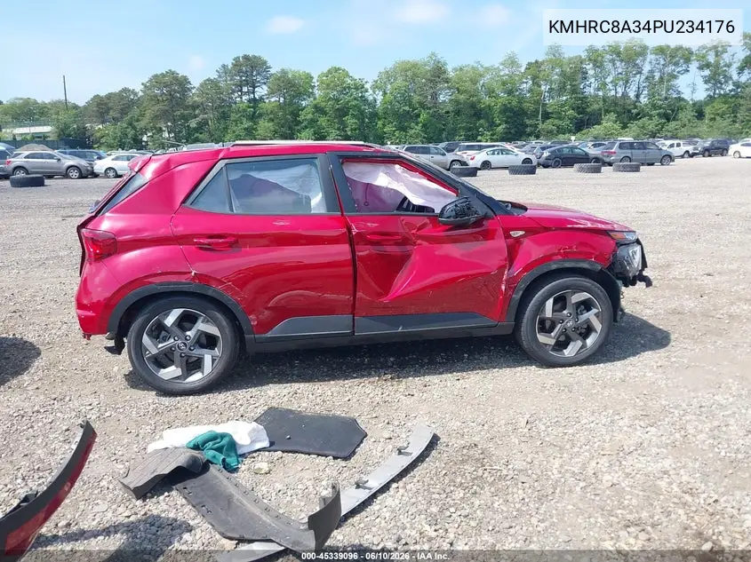 2023 Hyundai Venue Sel VIN: KMHRC8A34PU234176 Lot: 45339096