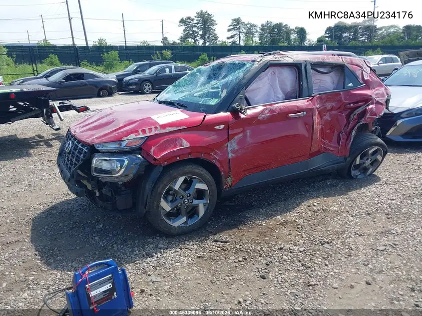 2023 Hyundai Venue Sel VIN: KMHRC8A34PU234176 Lot: 45339096