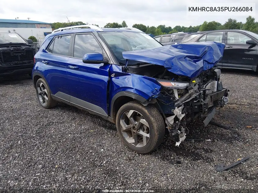 2023 Hyundai Venue Sel VIN: KMHRC8A35PU266084 Lot: 45346686
