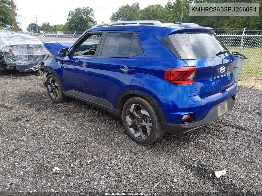 2023 Hyundai Venue Sel VIN: KMHRC8A35PU266084 Lot: 45346686