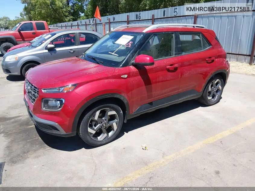 2023 Hyundai Venue Sel VIN: KMHRC8A38PU217588 Lot: 45353161