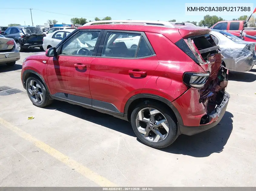 2023 Hyundai Venue Sel VIN: KMHRC8A38PU217588 Lot: 45353161