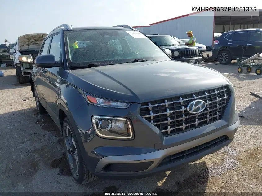 2023 Hyundai Venue Sel VIN: KMHRC8A37PU251375 Lot: 45383884