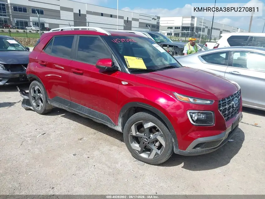 2023 Hyundai Venue Limited VIN: KMHRC8A38PU270811 Lot: 45392902