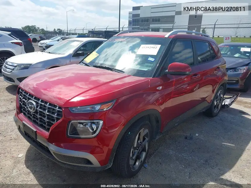 2023 Hyundai Venue Limited VIN: KMHRC8A38PU270811 Lot: 45392902