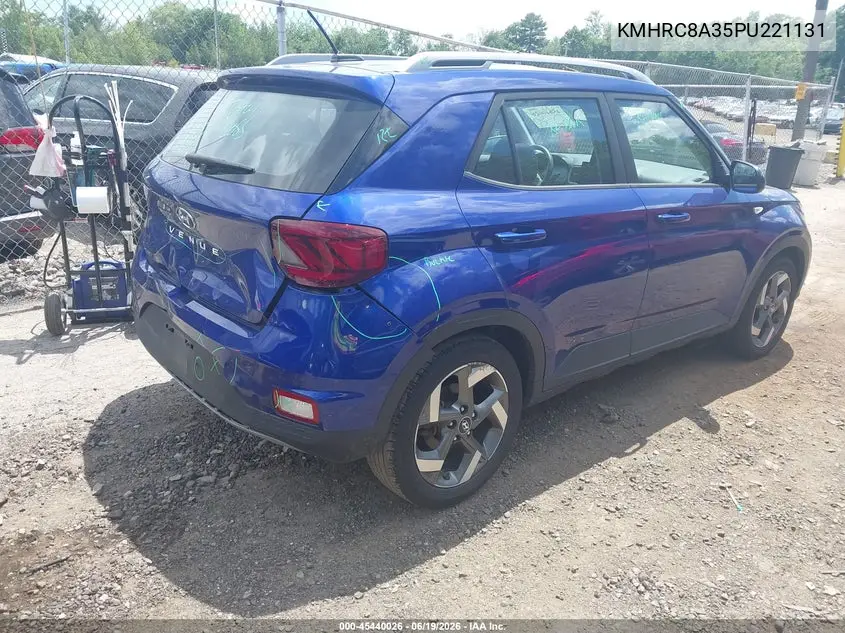 2023 Hyundai Venue Limited VIN: KMHRC8A35PU221131 Lot: 45440026