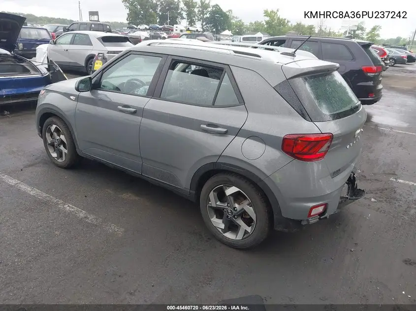 2023 Hyundai Venue Sel VIN: KMHRC8A36PU237242 Lot: 45460720