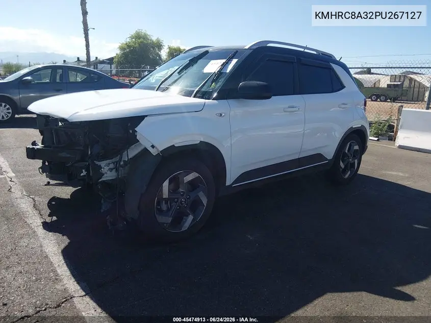 2023 Hyundai Venue Limited VIN: KMHRC8A32PU267127 Lot: 45474913