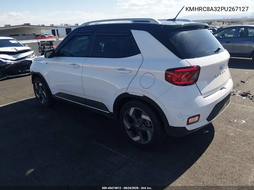 2023 Hyundai Venue Limited VIN: KMHRC8A32PU267127 Lot: 45474913