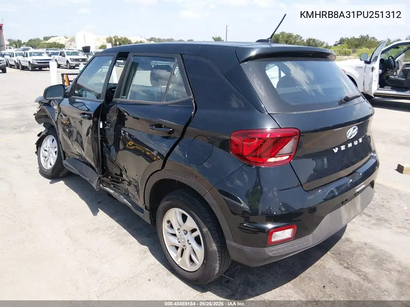 2023 Hyundai Venue Se VIN: KMHRB8A31PU251312 Lot: 45489184