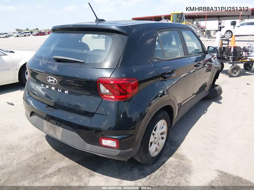2023 Hyundai Venue Se VIN: KMHRB8A31PU251312 Lot: 45489184