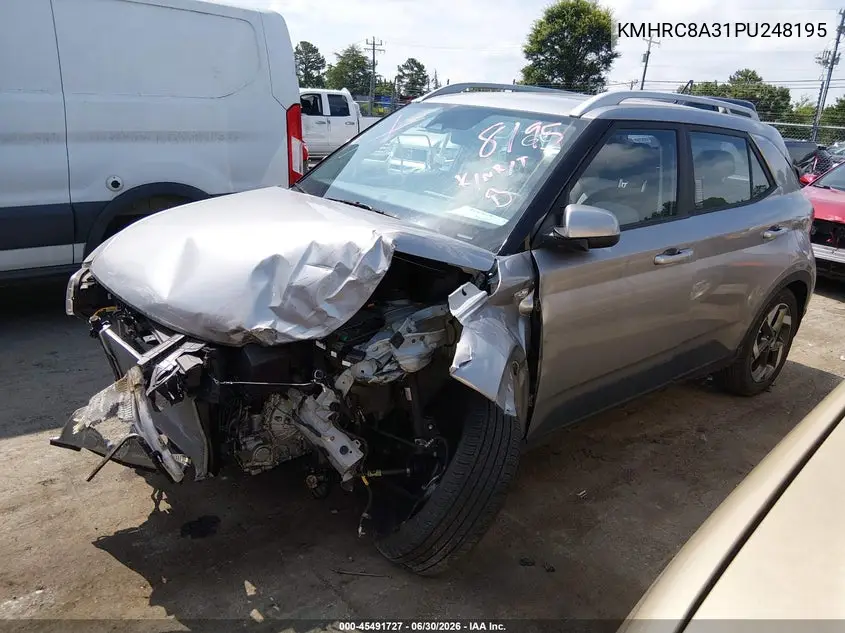 2023 Hyundai Venue Sel VIN: KMHRC8A31PU248195 Lot: 45491727