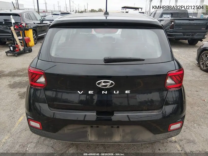 2023 Hyundai Venue Se VIN: KMHRB8A32PU212504 Lot: 60602056