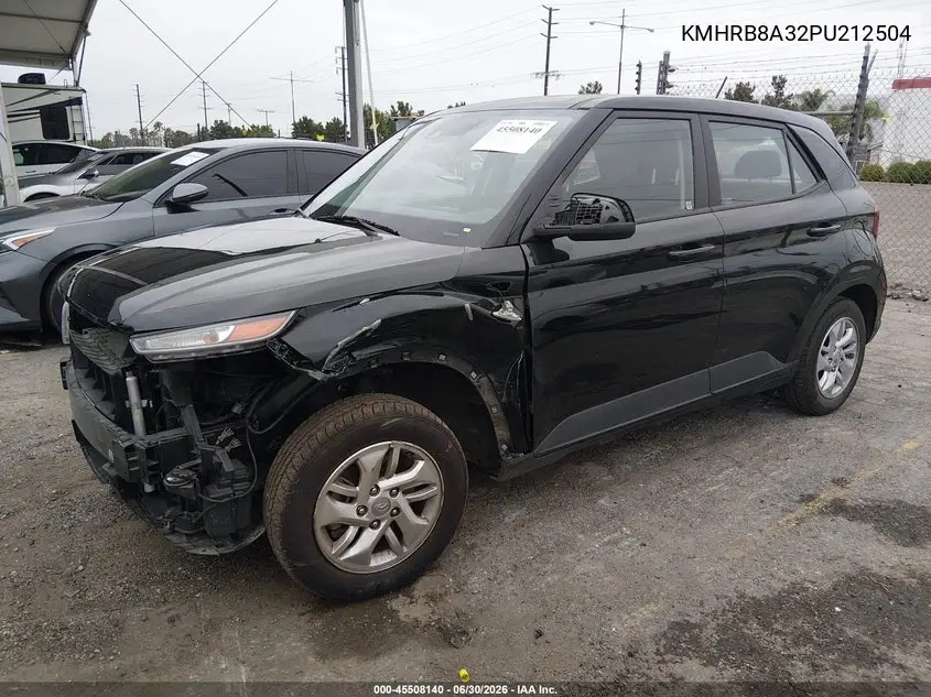 2023 Hyundai Venue Se VIN: KMHRB8A32PU212504 Lot: 60602056