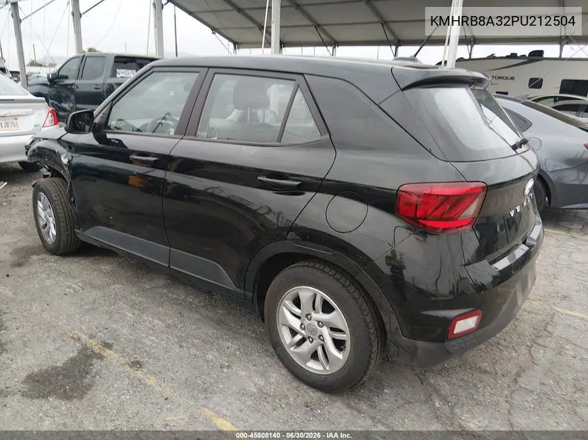 2023 Hyundai Venue Se VIN: KMHRB8A32PU212504 Lot: 60602056