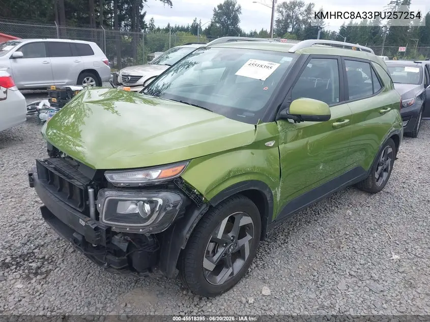 2023 Hyundai Venue Sel VIN: KMHRC8A33PU257254 Lot: 45518395