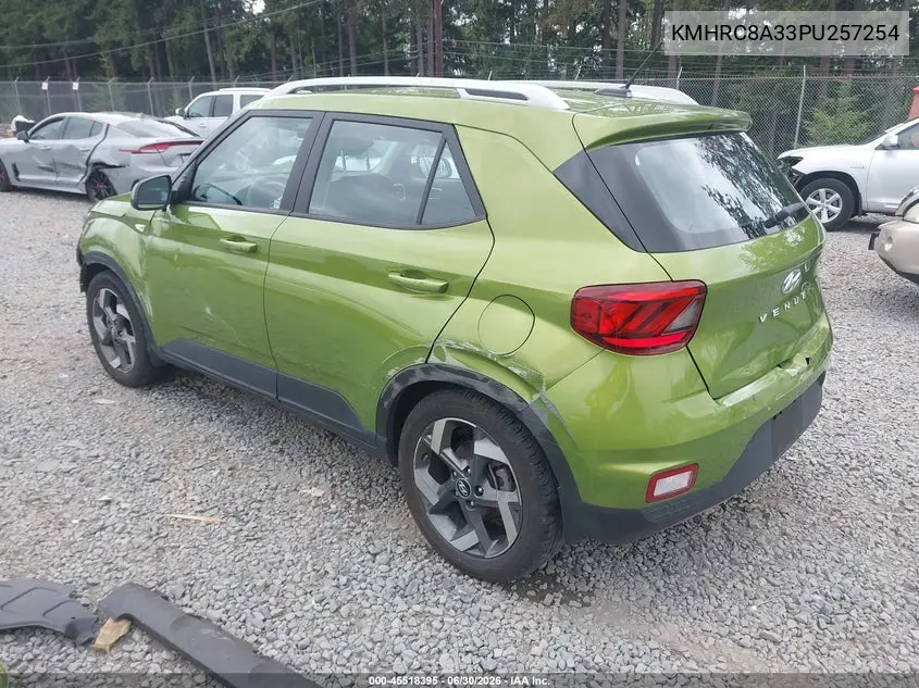 2023 Hyundai Venue Sel VIN: KMHRC8A33PU257254 Lot: 45518395