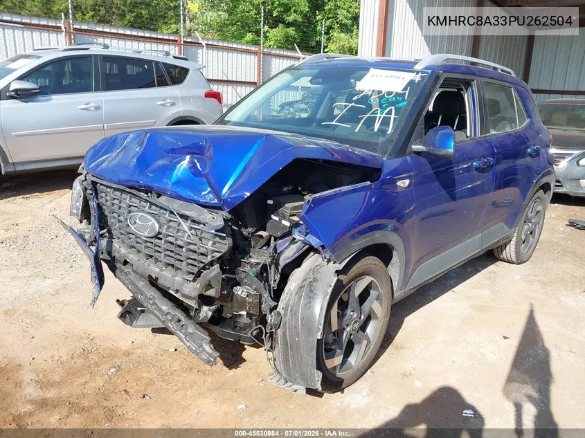 2023 Hyundai Venue Sel VIN: KMHRC8A33PU262504 Lot: 45530984