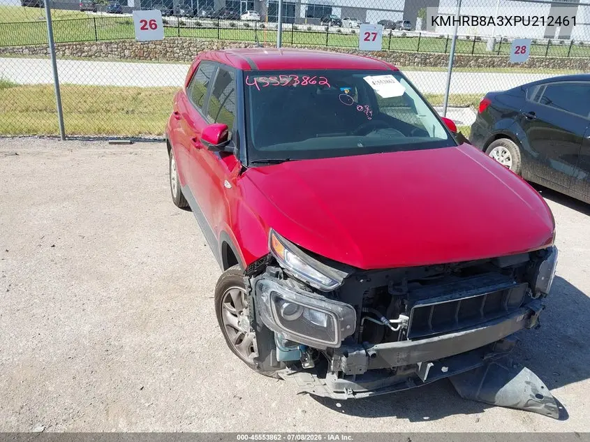 2023 Hyundai Venue Se VIN: KMHRB8A3XPU212461 Lot: 45553862