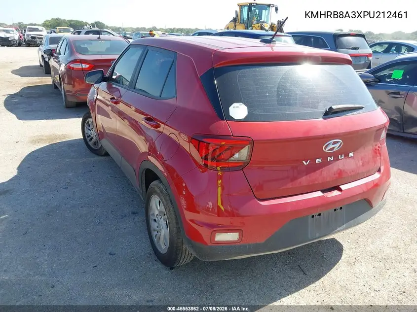 2023 Hyundai Venue Se VIN: KMHRB8A3XPU212461 Lot: 45553862